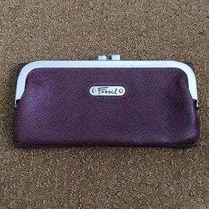 SALE! Fossil Wallet Dark Purple Wallet Clutch